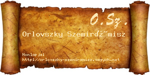 Orlovszky Szemirámisz névjegykártya